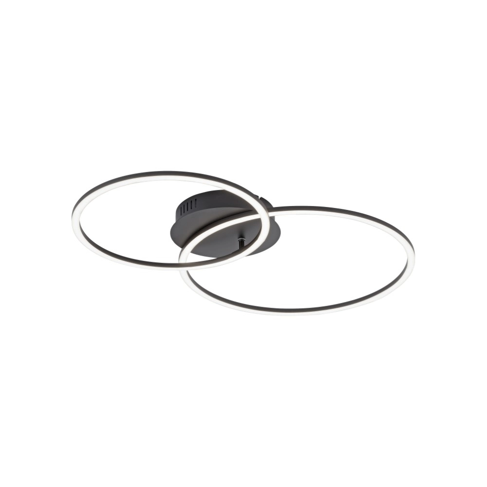 Moderne plafondlamp Ivanka 2-rings zwart Moderne plafondlamp Ivanka 2-rings zwart
