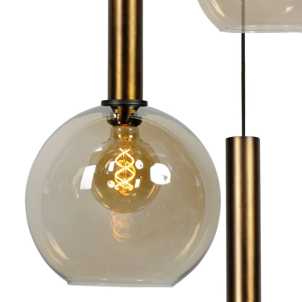 Zwarte hanglamp Bella 5-lichts met goud Masterlight 8718121253527