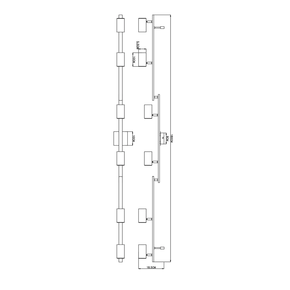 Plafondlamp Robby 6-lichts zwart Globo 9007371416844