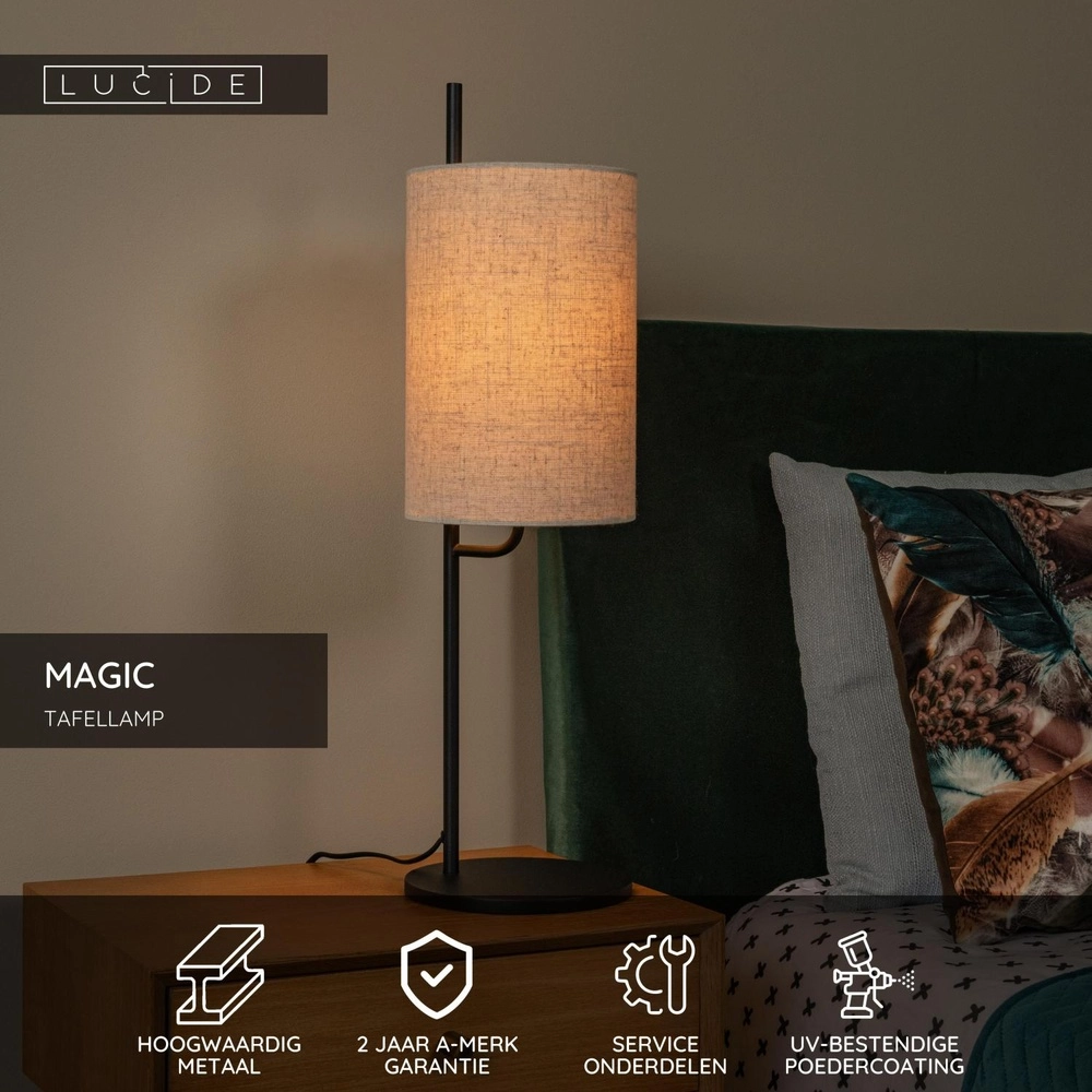 Tafellampje Magic zwart Lucide 5411212680075