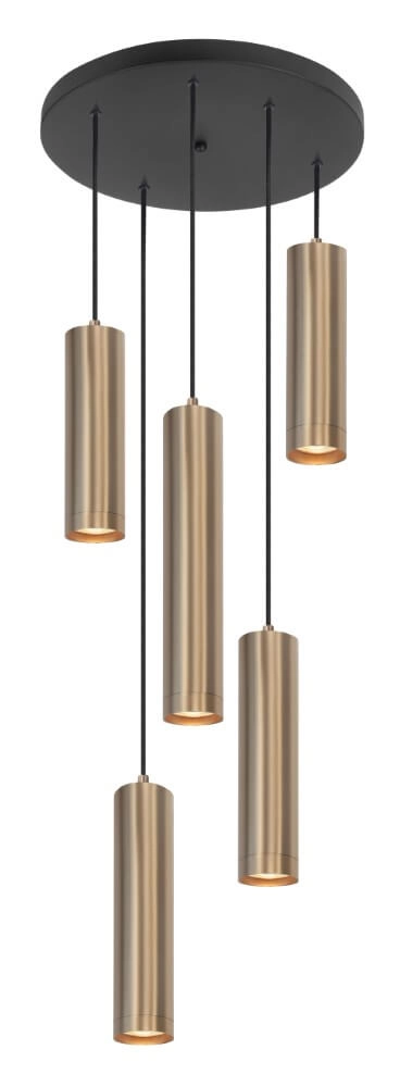 Ronde pendel hanglamp Perugia mat goud - 5x GU10 Ronde pendel hanglamp Perugia mat goud - 5x GU10