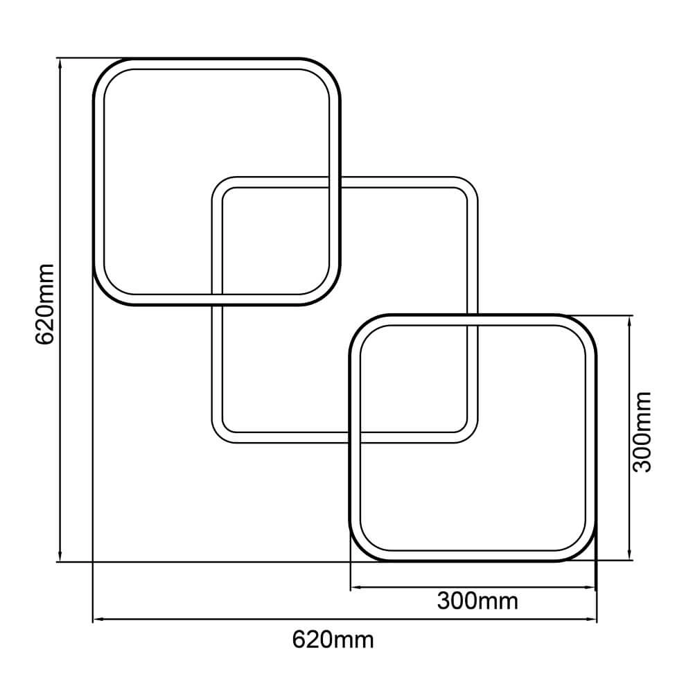 Vierkante houten plafondlamp Dennet Brilliant 4004353409653