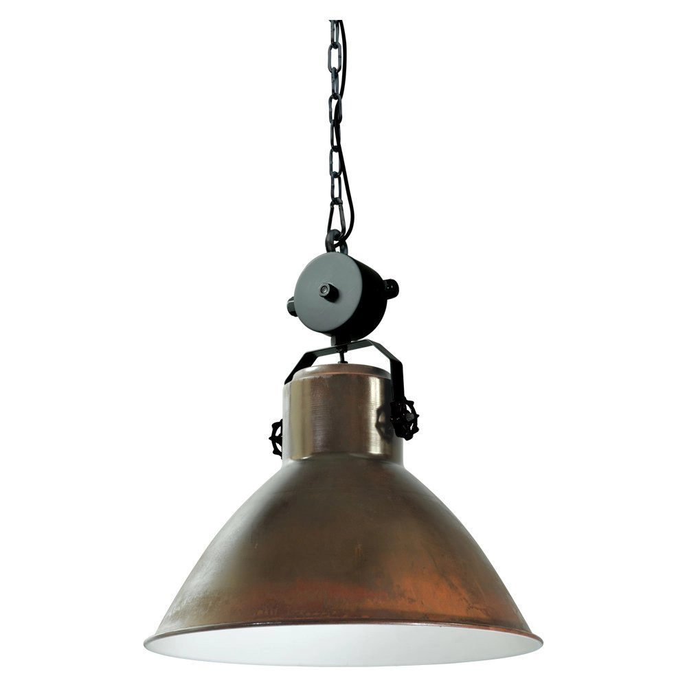 Landelijke industrie hanglamp Industria 44 Block koperbruin met zwart Masterlight 8718121232775