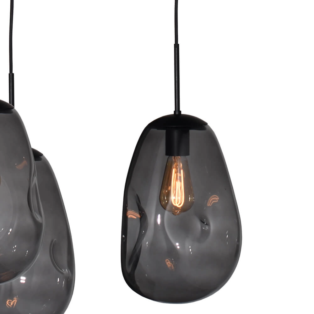 Hanglamp Lava Oval 6x smoke glas Ø 22,5cm Masterlight 8718121290140