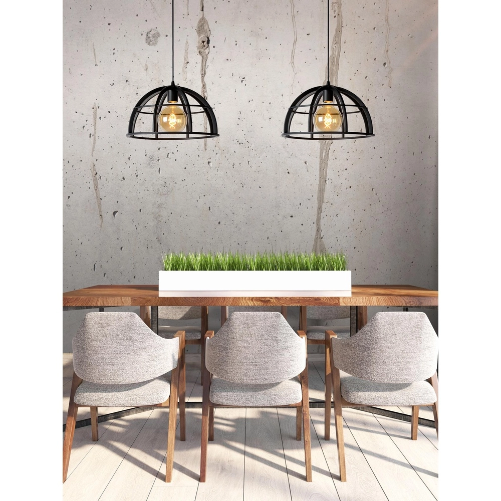2-lichts hanglamp Dikra industrieel zwart Lucide 5411212761019