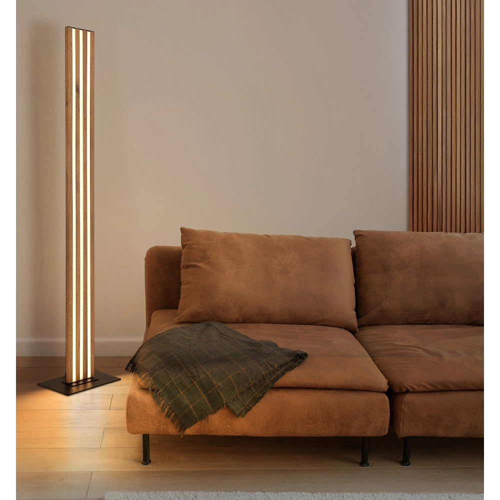 Vloerlamp Hayden zwart met hout Globo 9007371580583