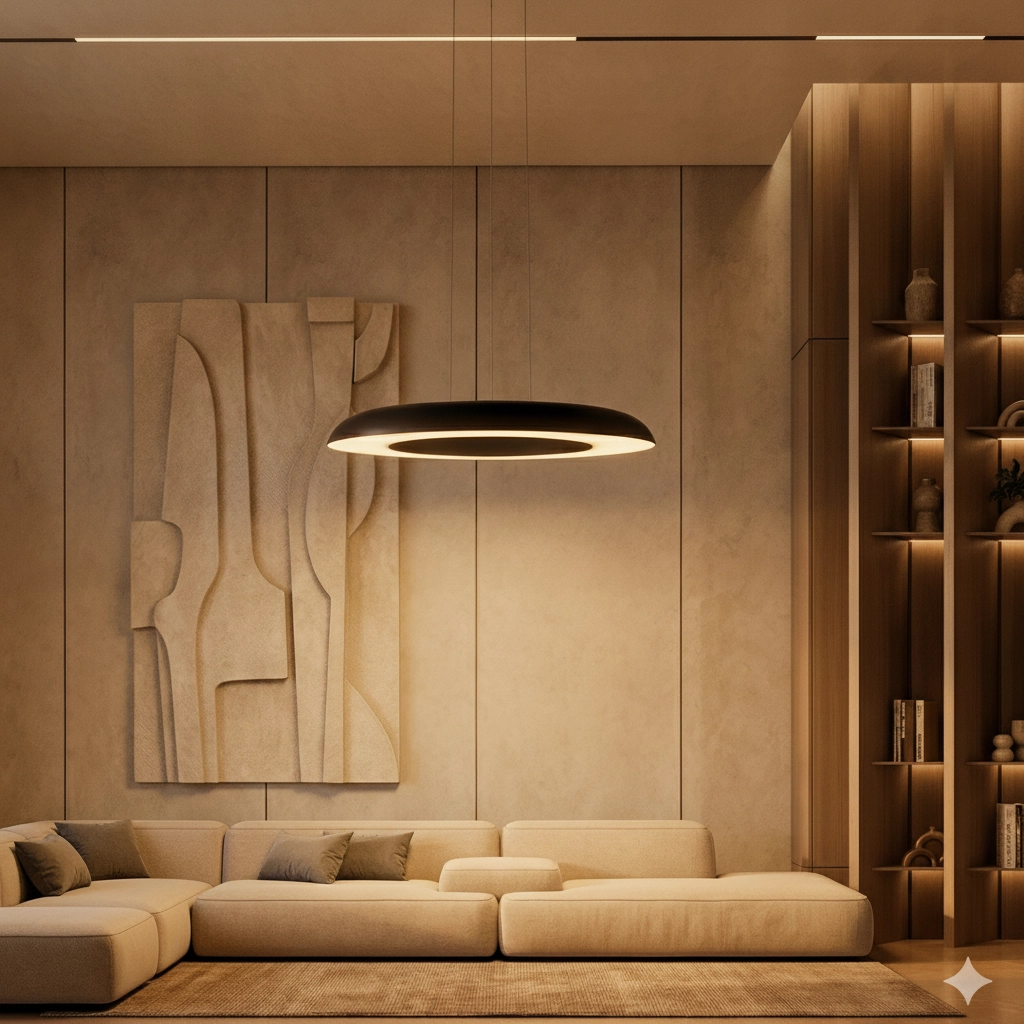 Moderne hanglamp Epos Ø 60cm zwart met wit