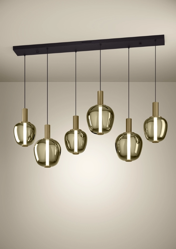6-lichts hanglamp Fruitera goud design Stars of Light 9008606360062