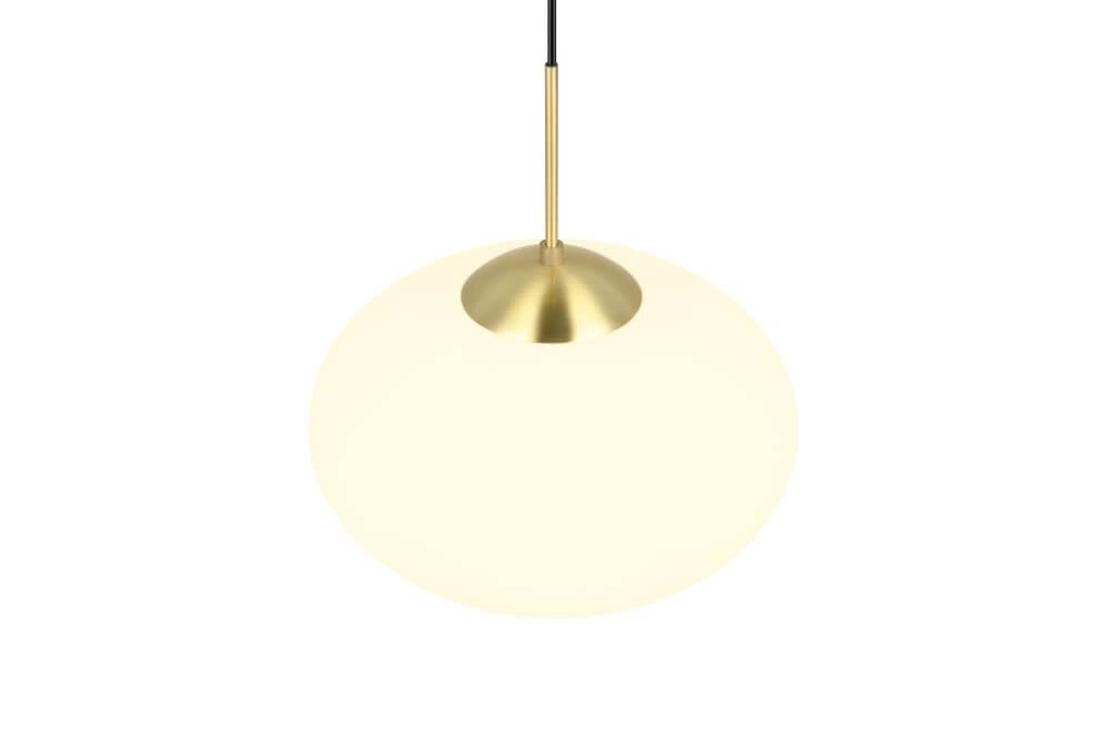 Ovale hanglamp Fomento Ø 40cm - messing met wit glas Trio 4017807616231