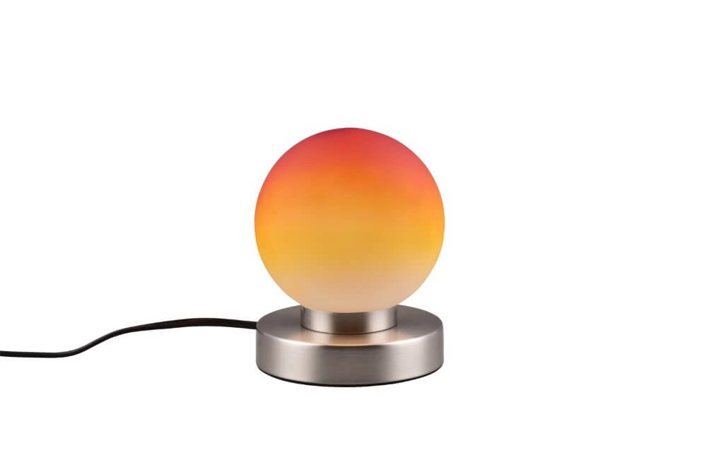 Tafellampje Prinz Ii nikkel met oranje glas Tafellampje Prinz Ii nikkel met oranje glas