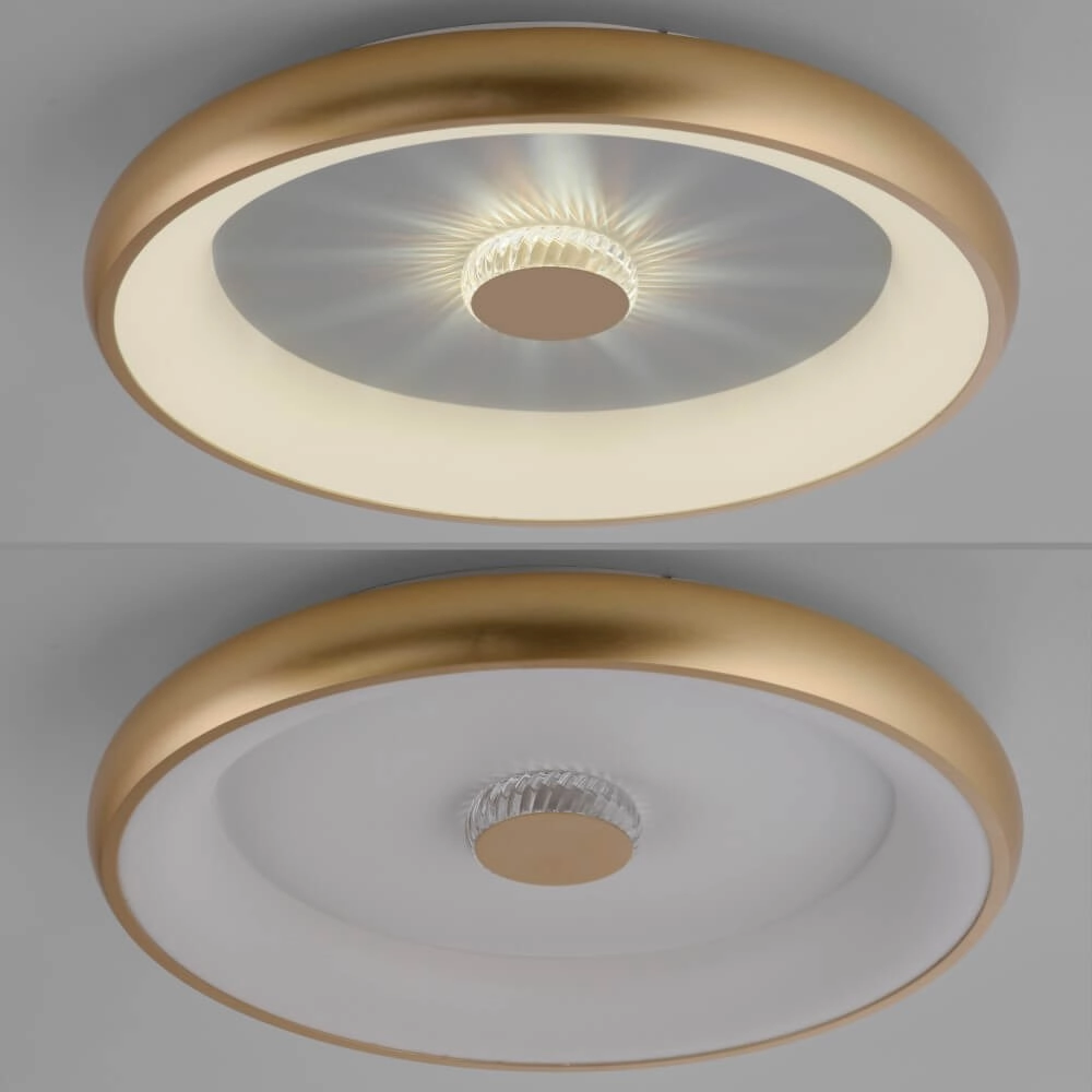 Ronde plafondlamp Vertigo messing Ø 61,5cm Just Light 4043689995096