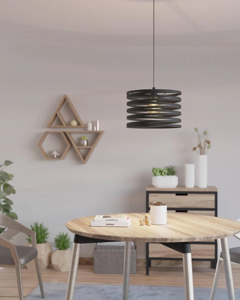 Zwarte hanglamp Cremella Ø 37cm Eglo 9002759993450
