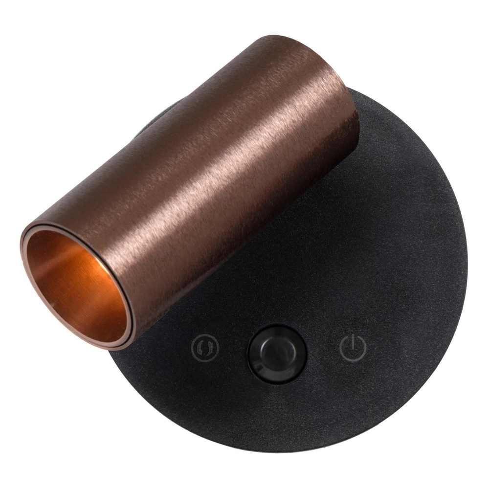 Oplaadbare wandlamp met sensor Toni magnetisch koffie bruin Lucide 5411212290588