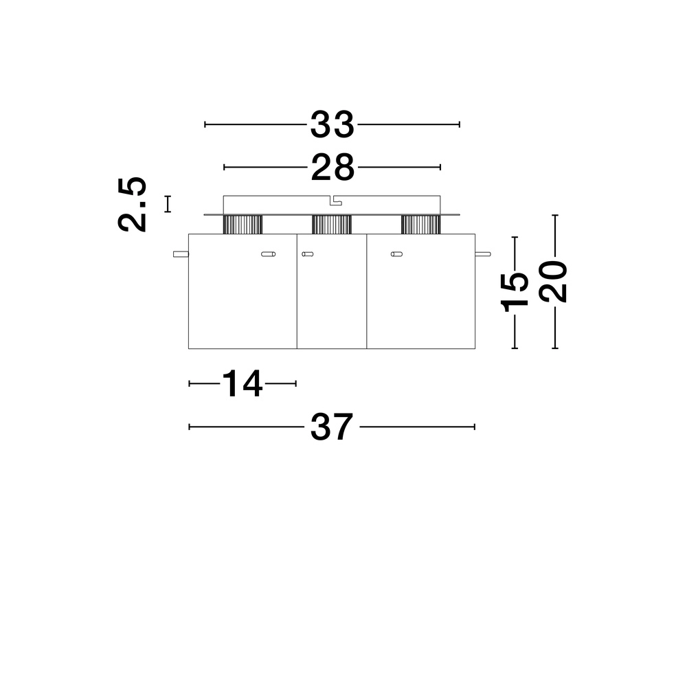 Design plafondlamp Mirbi 3-lichts zwart Lyora 5212017468451