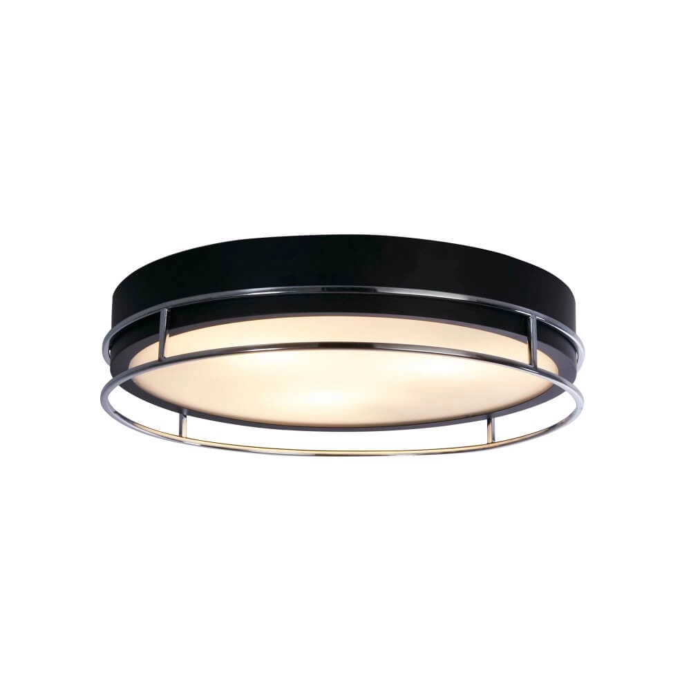 Design plafondlamp Pheonix Ø 40cm zwart met zilver Searchlight 5053423251028