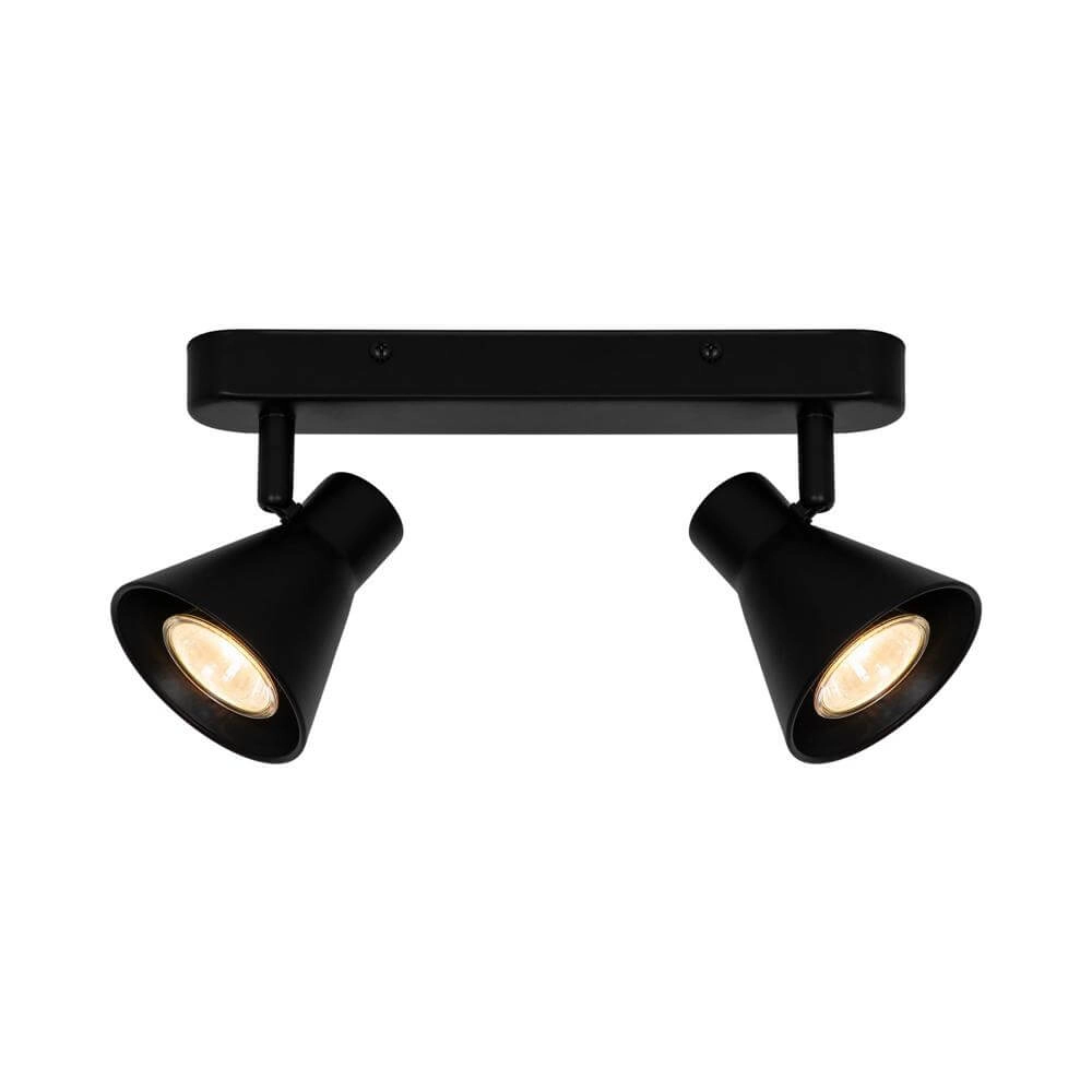 Plafondlamp Eik 2-lichts zwart