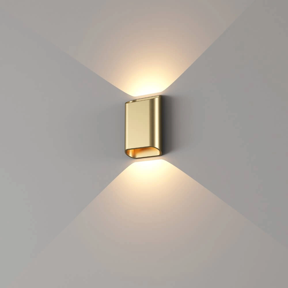 Wandlamp Diaz S Goud geborsteld