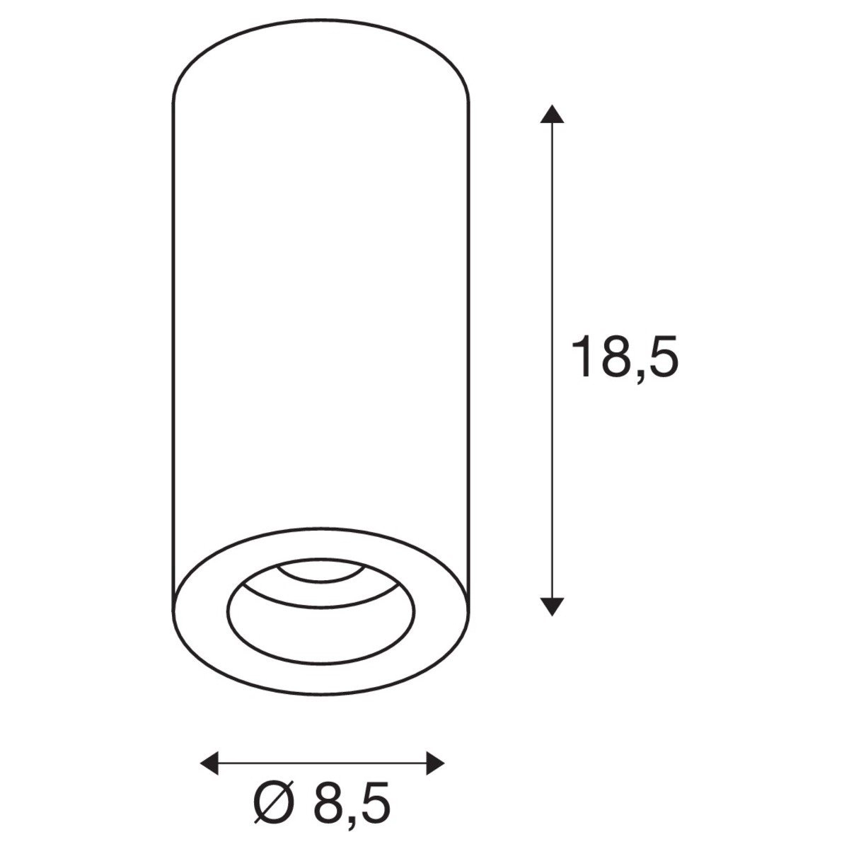 Led plafondspot Numinos 8,5cm zwart SLV 4024163243698