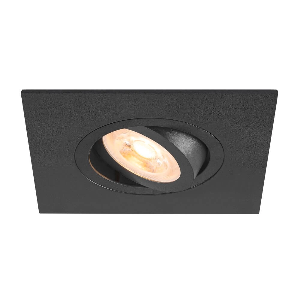 Inbouwspot New Tria 75 XL vierkant - zwart - GU10