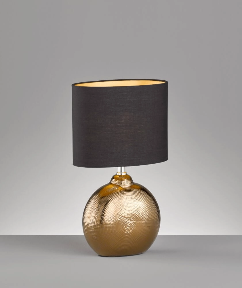 Schemerlamp goud met zwart Foro 36cm Schemerlamp goud met zwart Foro 36cm