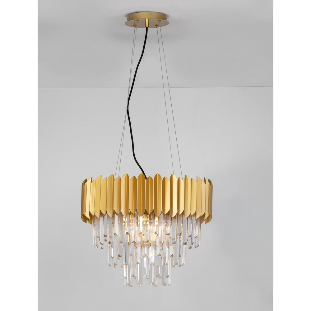 Hanglamp Magnolia goud en kristal Ø 50cm