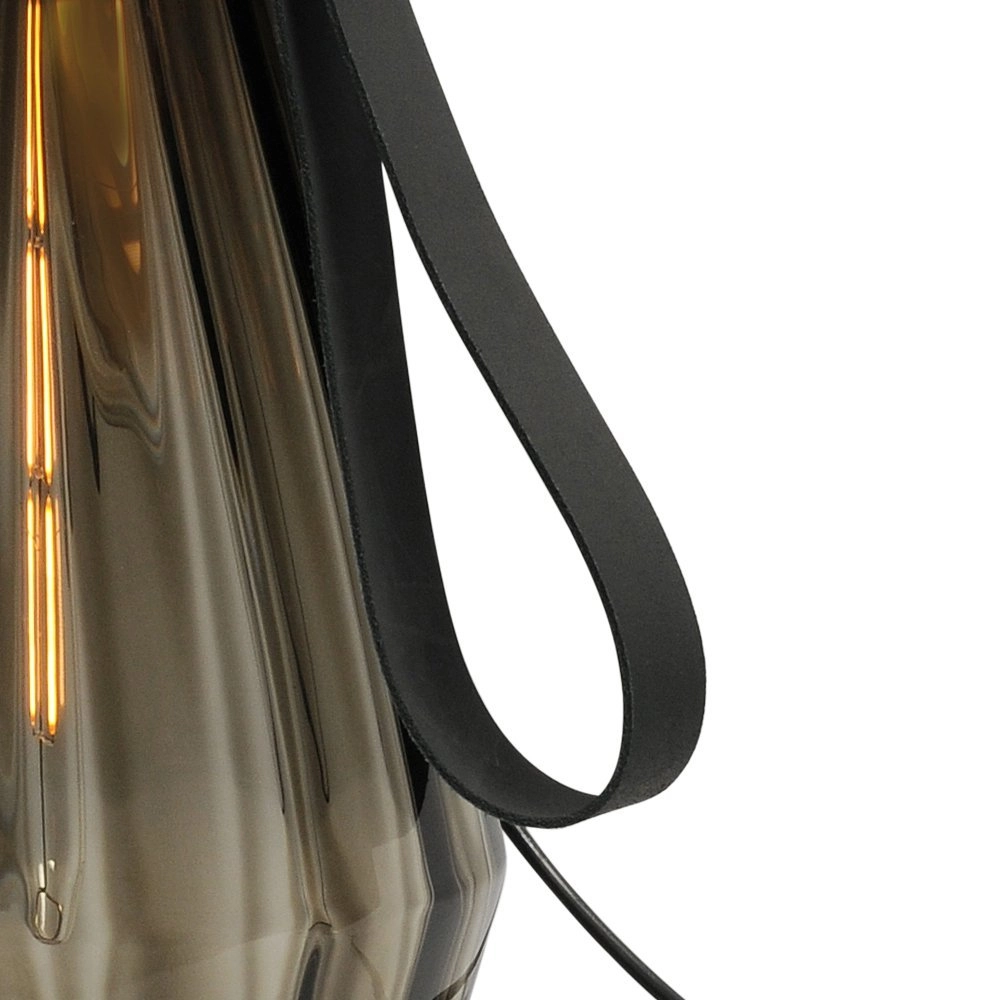 Tafellamp zwart Diamond 40cm met smoke glas Masterlight 8718121259208