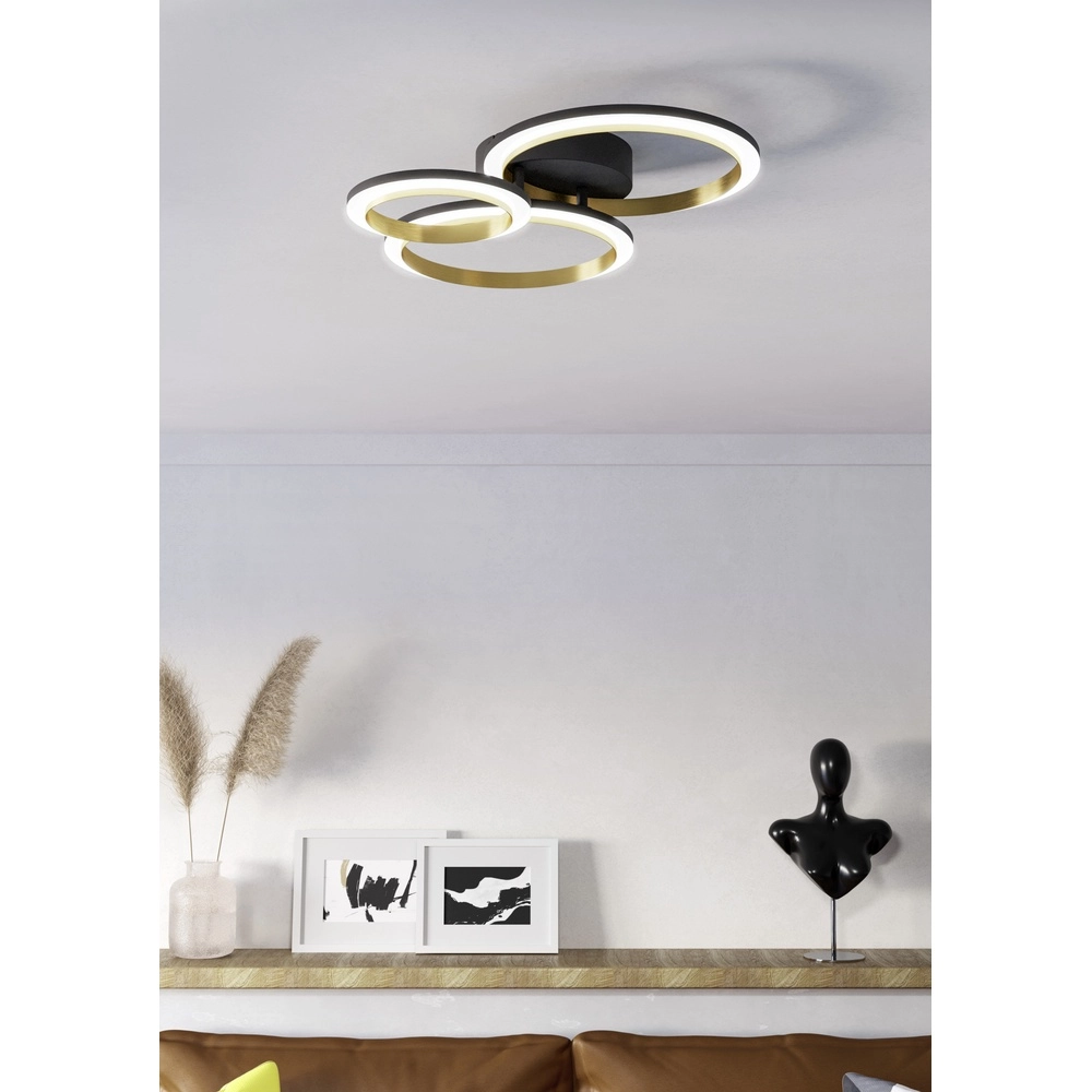 Plafond led lamp Calliera rond - zwart met goud Eglo 9008606316120
