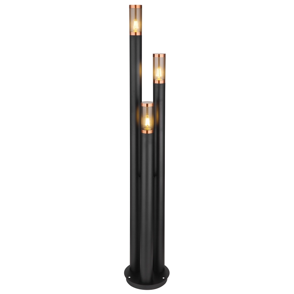 3-lichts tuinlamp Boston zwart