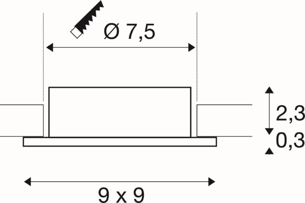 Inbouwring New Tria 75 vierkant rose - zonder fitting SLV 4024163276481