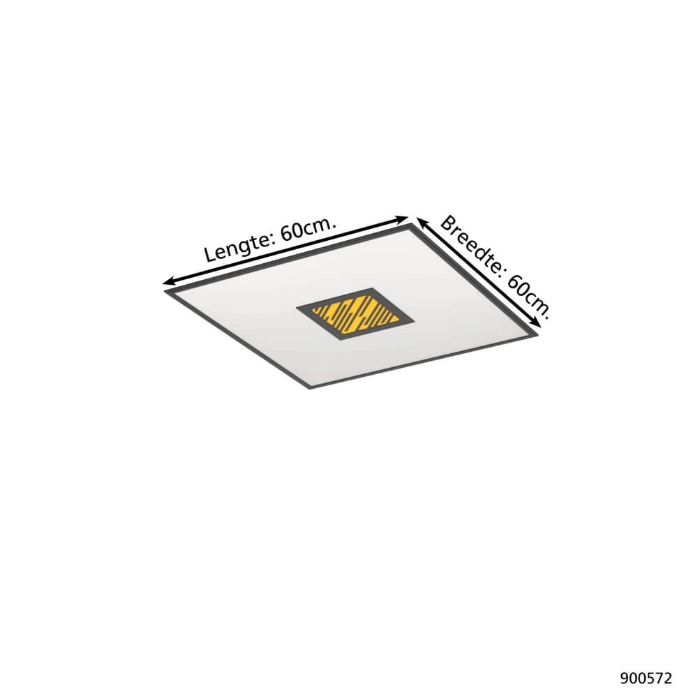 Zwarte led plafonnière Bordonara 60x60 Eglo 9008606244737
