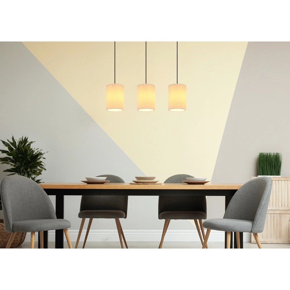 3-lichts hanglamp Page zwart met wit recht Globo 9007371522606