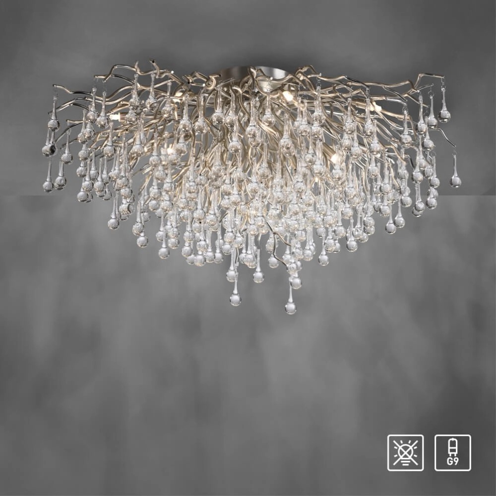 Kroonluchter Icicle metaal 100cm Paul Neuhaus 4012248352113