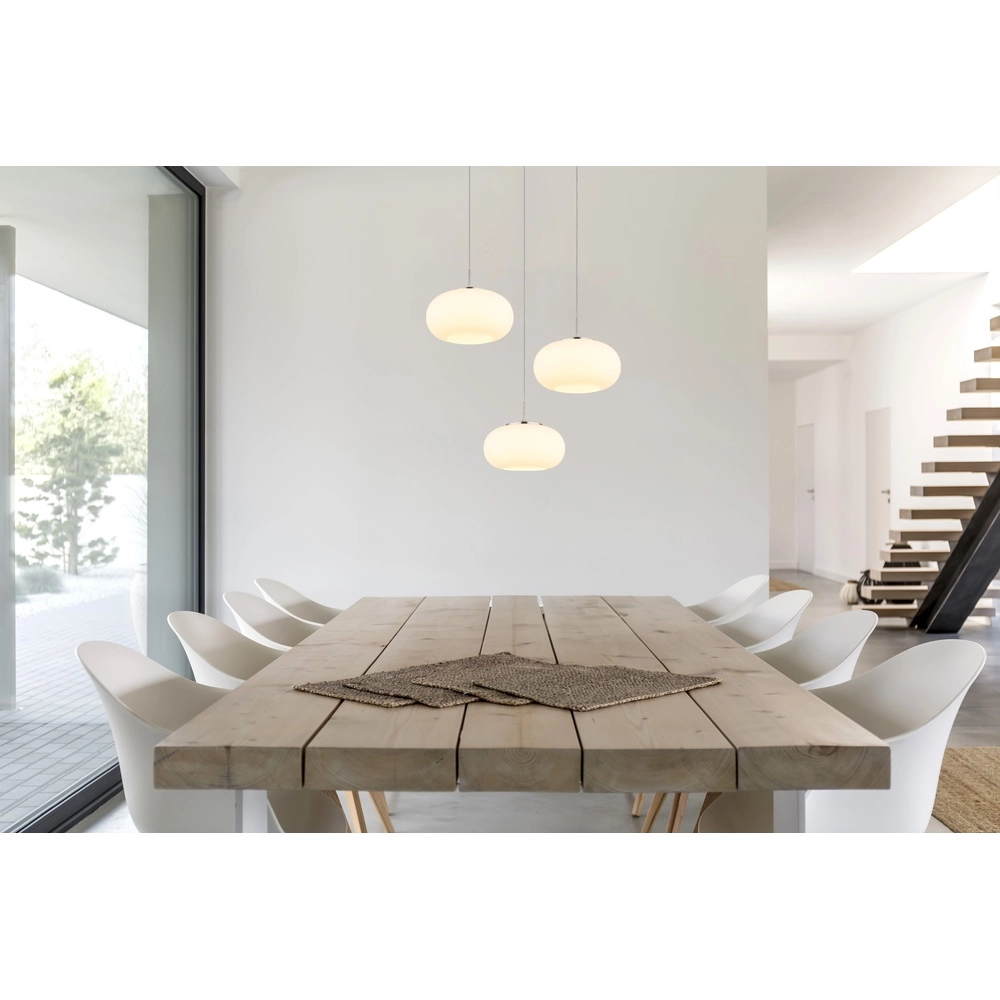 Design hanglamp Quintara 3-lichts nikkel Globo 9007371474318