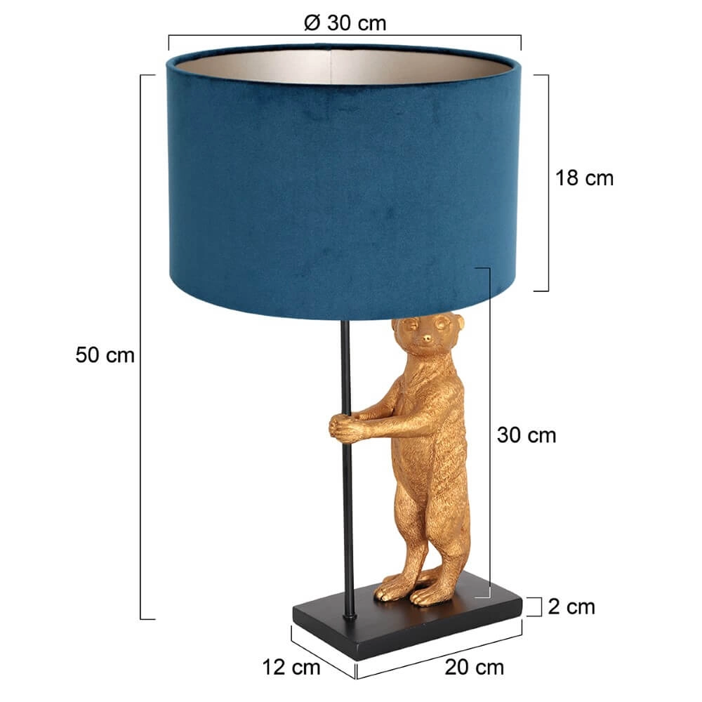 Schemerlamp Animaux met blauw velvet Steinhauer 8712746151855