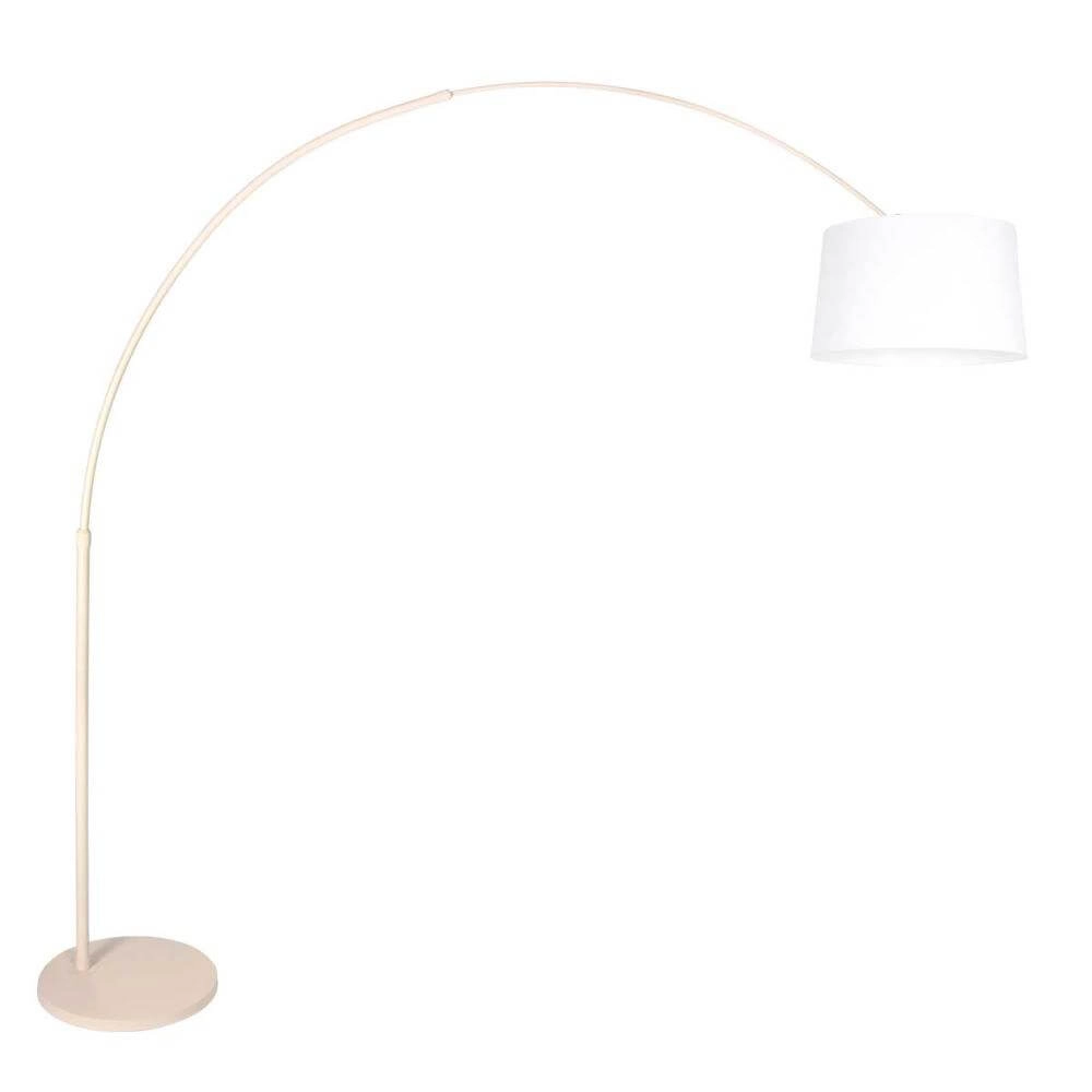 Booglamp Sparkled Light crème met grof witte kap Ø 45cm
