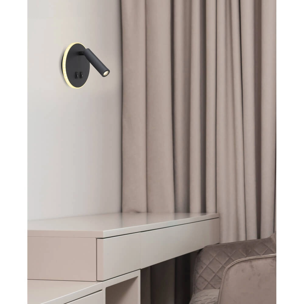 Strakke wandlamp Many zwart Globo 9007371419616