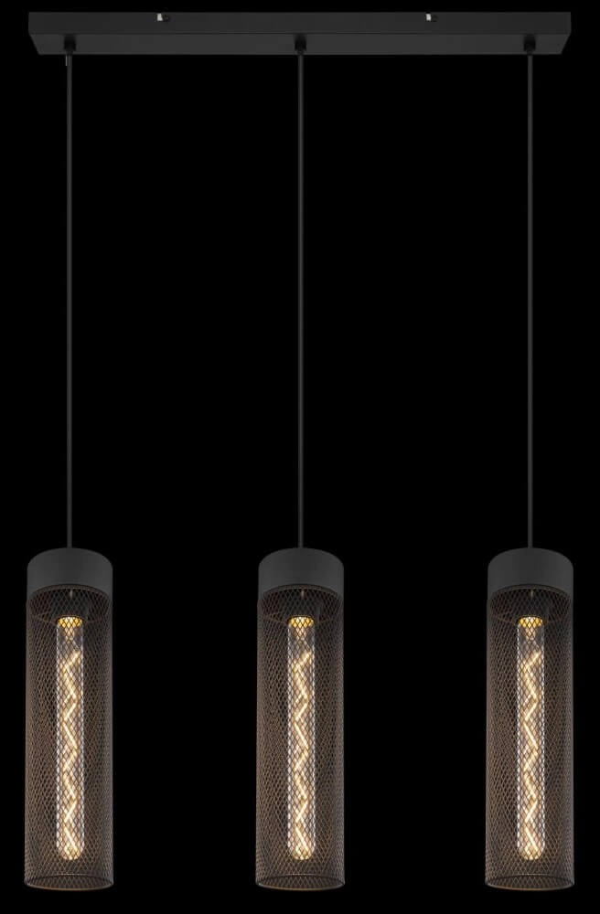 3-lichts hanglamp Hans zwart Globo 9007371432516