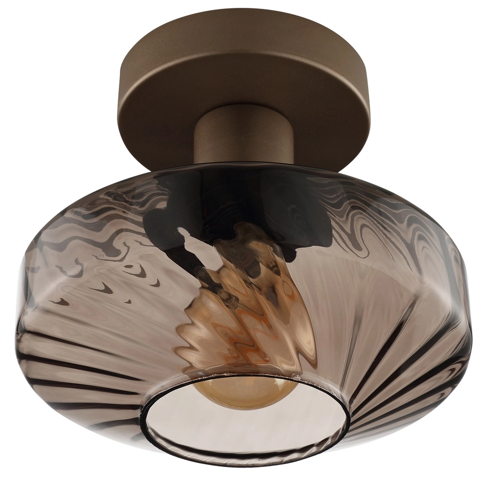 Unieke plafondlamp Lyn koffie bruin Ø 28cm Brilliant 4004353477027