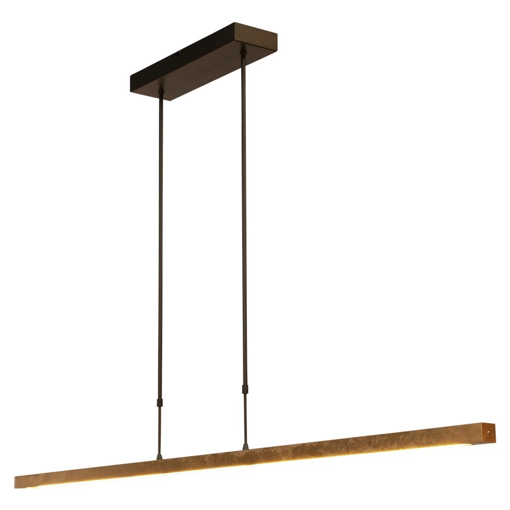 Zwarte hanglamp Real 3 met goud 160cm