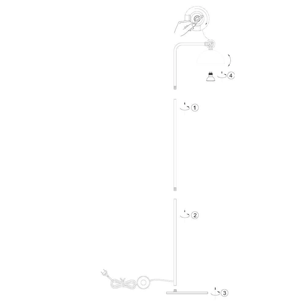 Vloerlamp Pintino zwart met brons Steinhauer 8712746176490