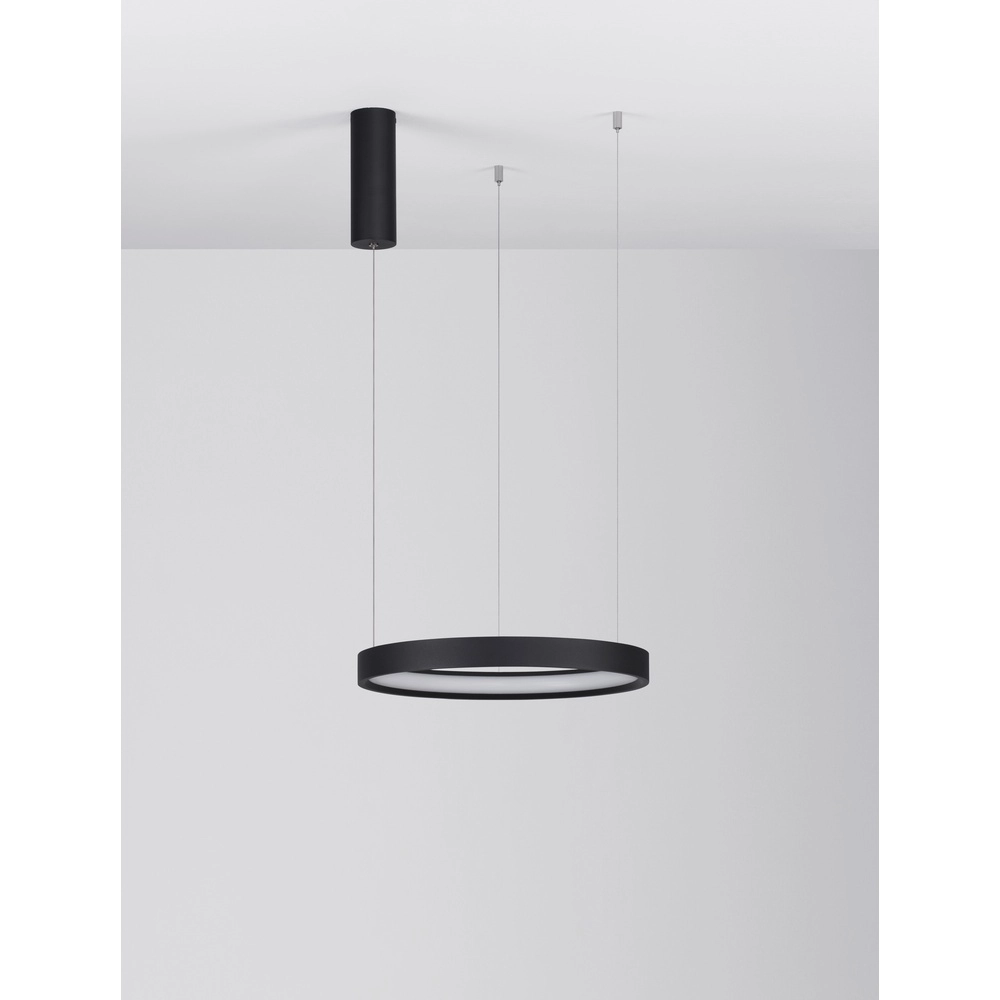 Ronde hanglamp Perrine zwart Ø 40cm Lyora 5212017438379