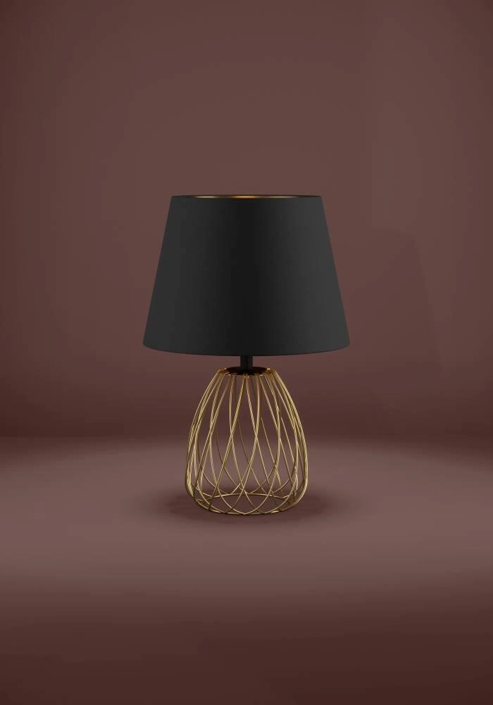 Schemerlamp Jazminia goud met zwarte kap Stars of Light 9008606221066