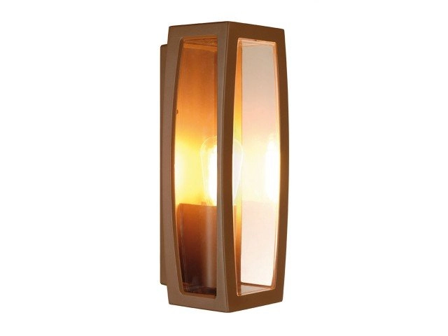 Prachtige buitenlamp Meridian Box 2 roestbruin