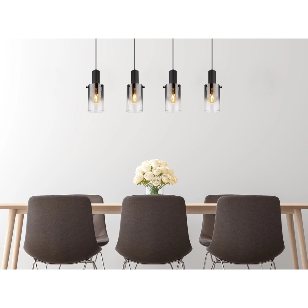 4-lichts hanglamp Florentina zwart design Globo 9007371457236