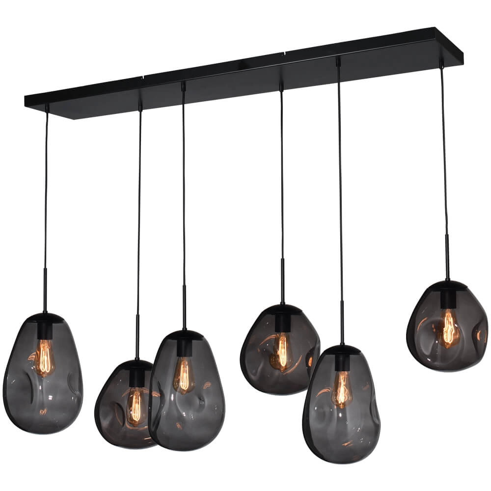 Hanglamp Lava 6x smoke glas Hanglamp Lava 6x smoke glas
