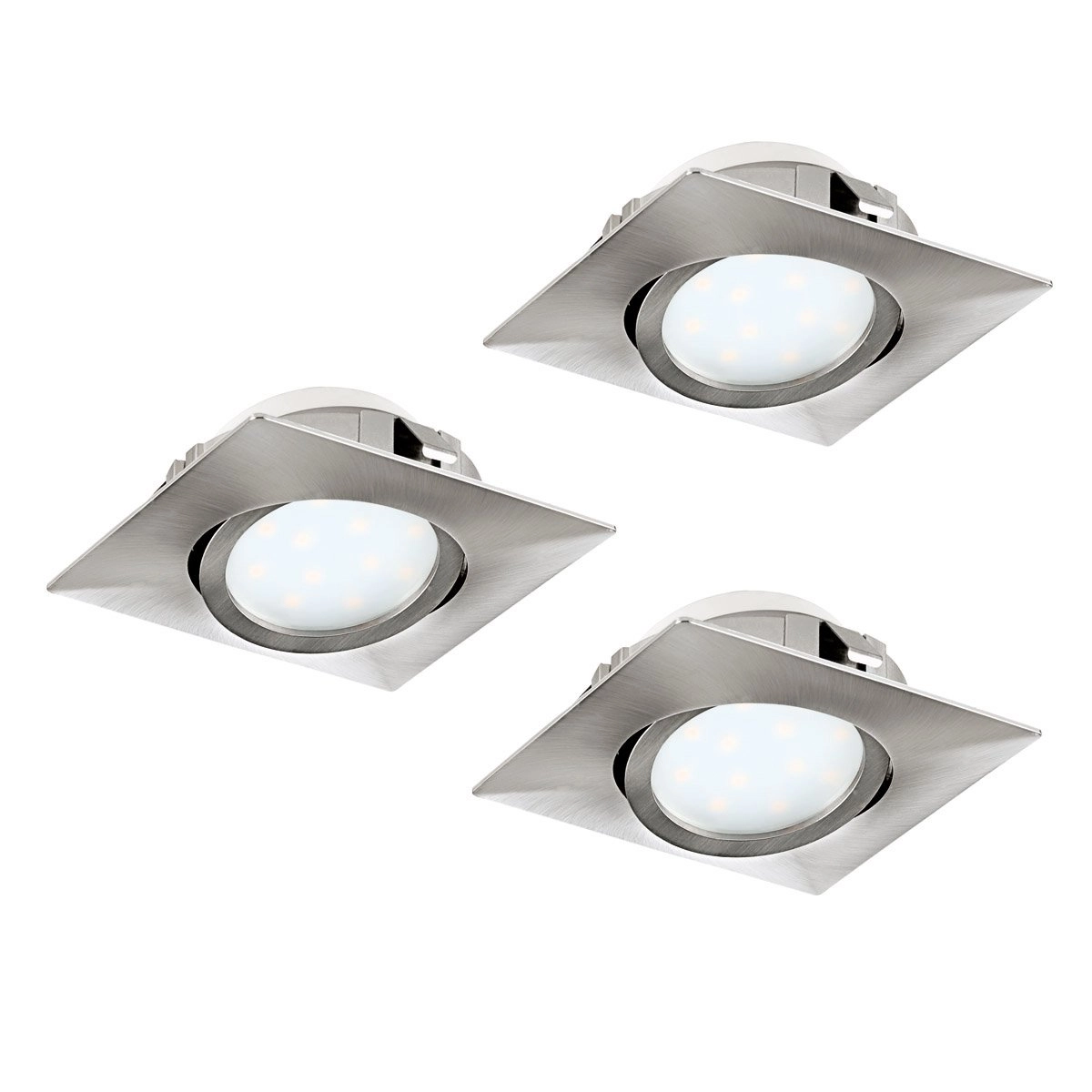 Led plafondspot Pineda Square (3x) 3x6w - 3000K - 8,4cm nikkel