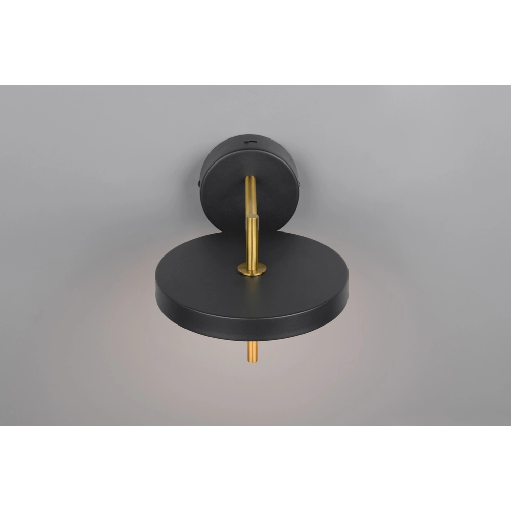 Moderne wandlamp Keaton zwart met goud Trio 4017807655742