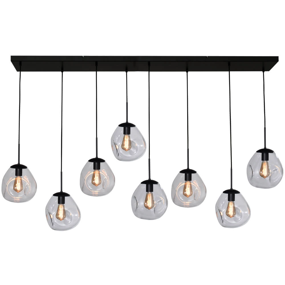 Hanglamp Lava 8x helder glas Ø 24cm