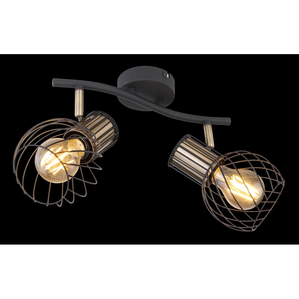 Plafondlamp Argusto 2-lichts zwart Globo 9007371390717