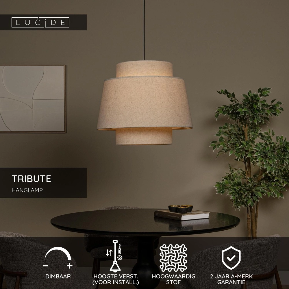 Hanglamp Tribute Ø 60cm crème Lucide 5411212211958